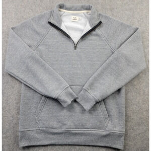 Flint and Tinder Sweatshirt Mens Medium Gray Pullover 1/4 Zip Casual Made in USA